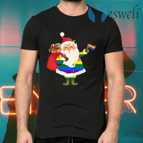 LGBT Rainbow Santa Claus Funny Christmas T-Shirts