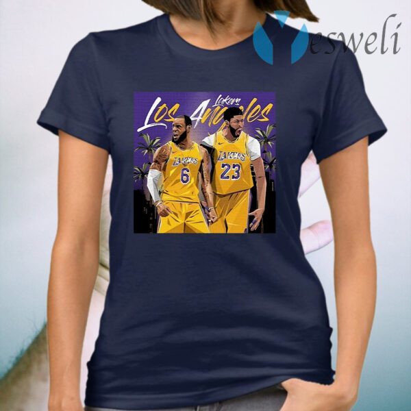 Los Angeles Lakers Eddie Jones And Lebron James T-Shirt