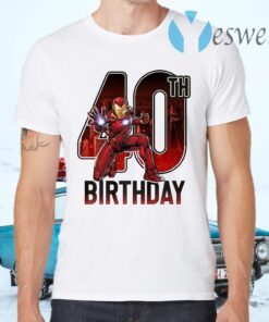 Marvel Iron Man 40Th Birthday Action Pose Premium T-Shirts