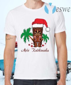 Mele Kalikimaka Merry Christmas Hawaiian Tiki T-Shirts