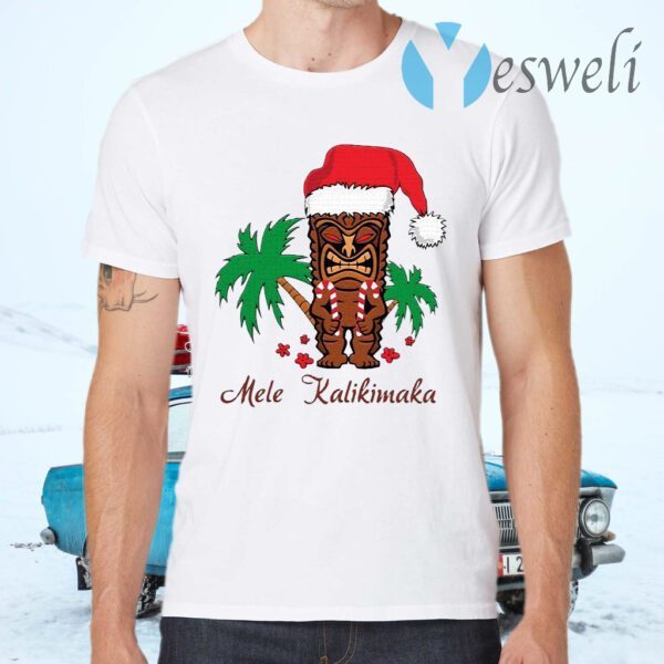 Mele Kalikimaka Merry Christmas Hawaiian Tiki T-Shirts