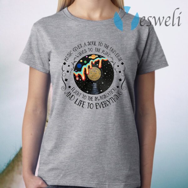 Music Gives A Soul To The Universe Vinyl Record T-Shirt