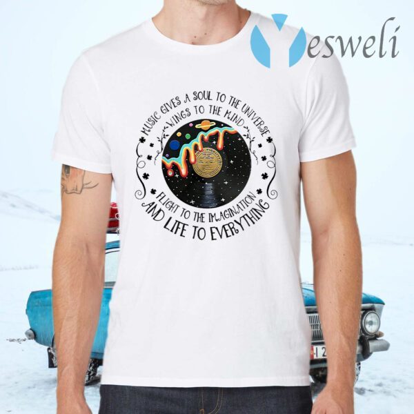 Music Gives A Soul To The Universe Vinyl Record T-Shirts