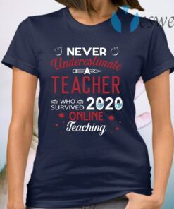 Never underestimate a teacher who survived 2020 online teaching T-Shirt