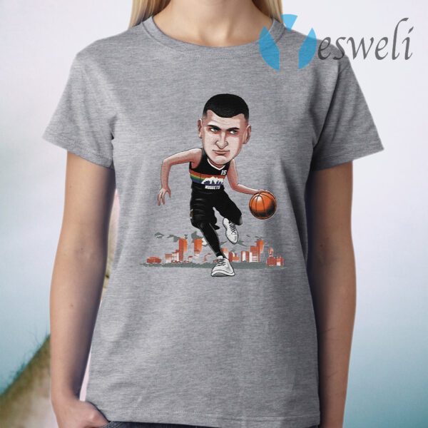 Nuggets Merch Denver Nuggets Nikola jokic Caricature Player T-Shirt