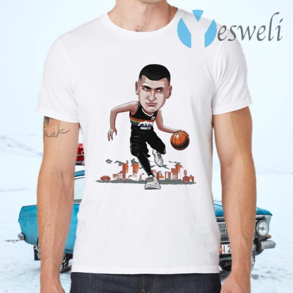 Nuggets Merch Denver Nuggets Nikola jokic Caricature Player T-Shirts