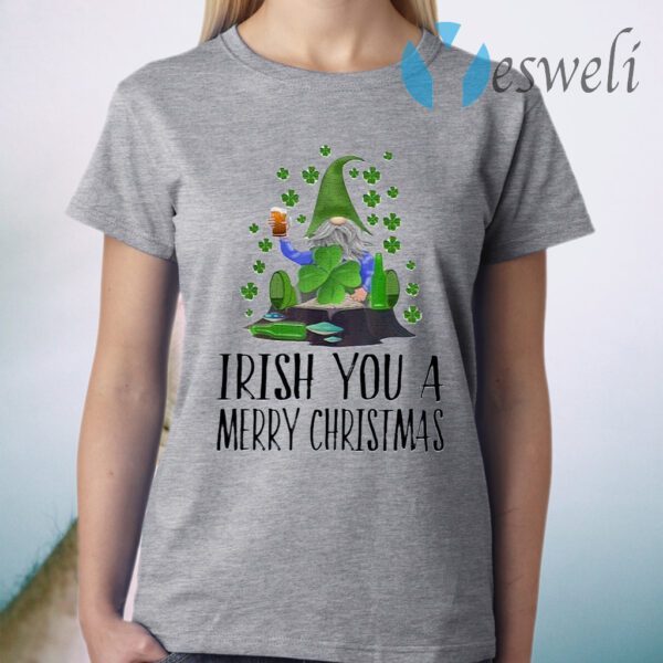 Premium Gnome Irish You A Merry Christmas 2020 T-Shirt