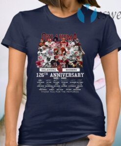 Premium Oklahoma Sooners 126th Anniversary 1895-2021 Signatures T-Shirt