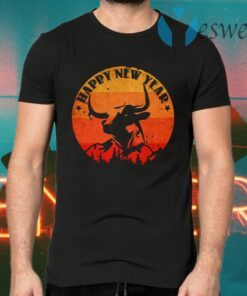 Retro Buffalo Happy New Year Vintage T-Shirts