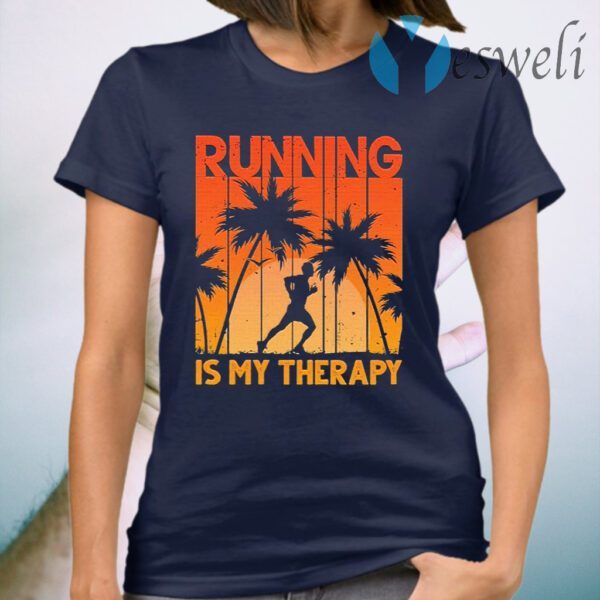 Running is My Therapy retro T-Shirt