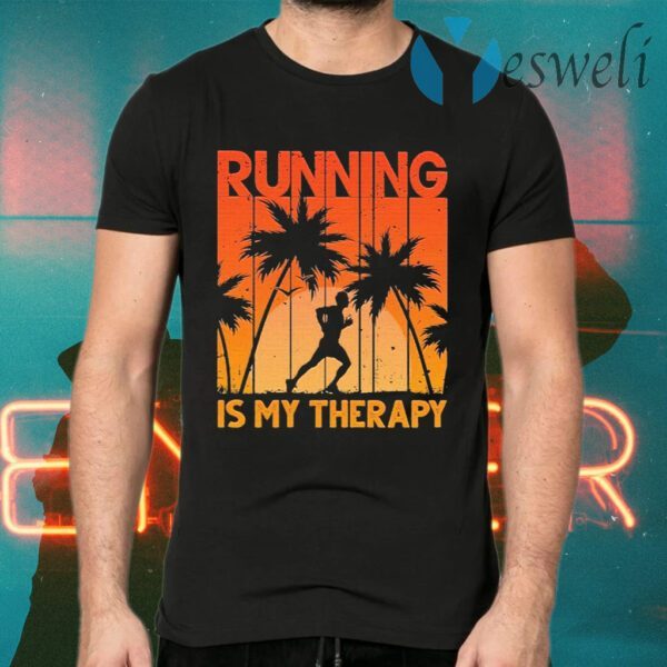 Running is My Therapy retro T-Shirts