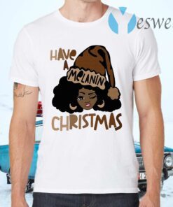 Santa Black Girl Afro have a Melanin Christmas T-Shirts