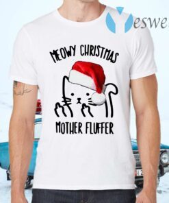 Santa Cat meowy Christmas mother fluffer Christmas T-Shirts