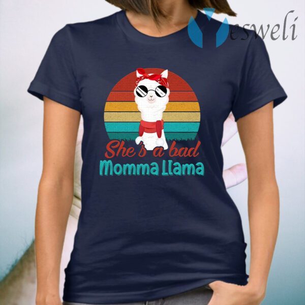 She’s a Bad Momma Llama Retro Vintage T-Shirt