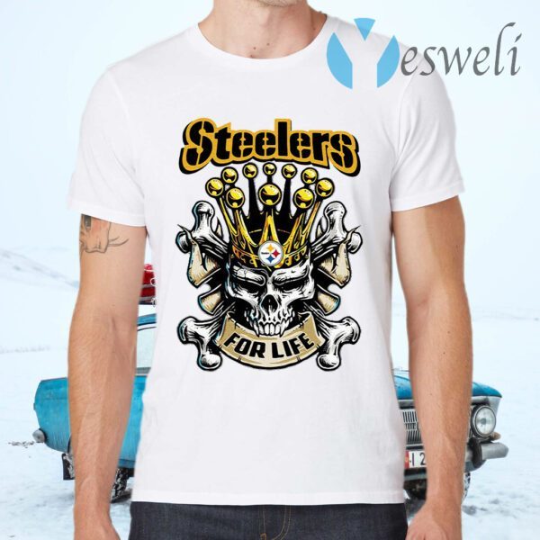 Skull Pittsburgh Steelers king for life T-Shirts