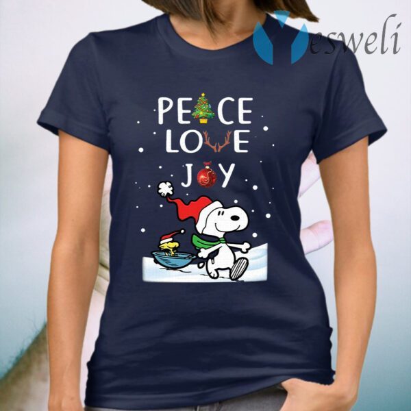 Snoopy Peace Love Joy Christmas T-Shirt