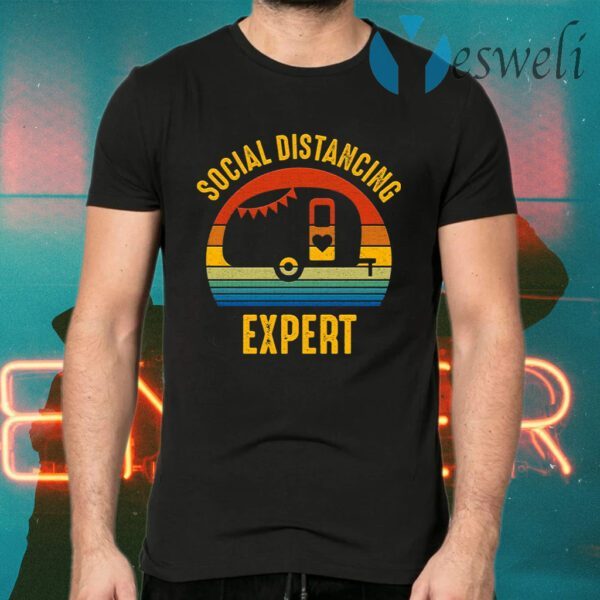 Social Distancing Expert Camping T-Shirts