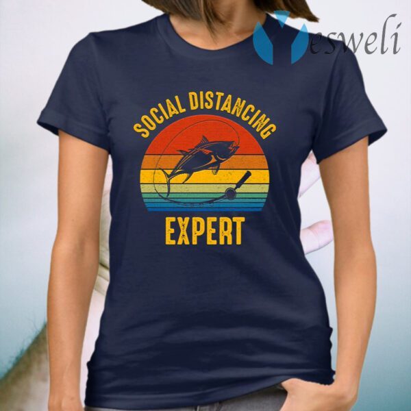 Social Distancing Expert Fishing T-Shirt