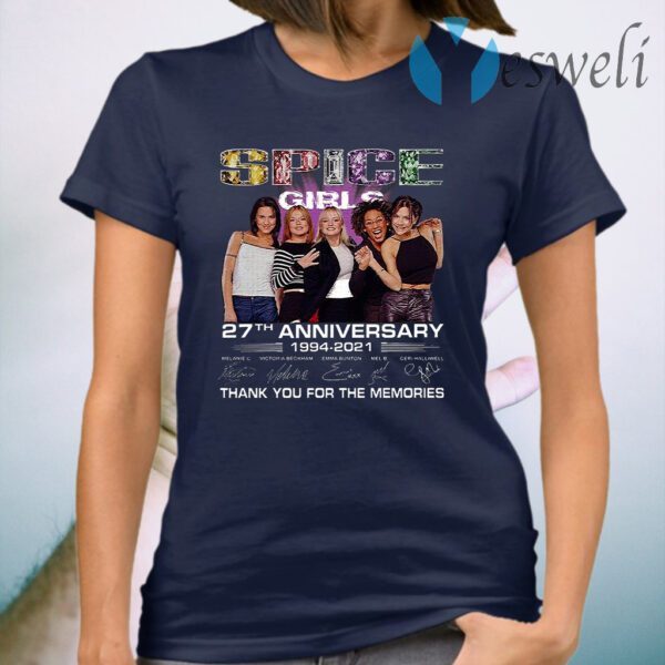 Spice Girls 27th Anniversary 1994 2021 Melanie C Victoria Beckham Emma Bunton Mel B Thank You For The Memories T-Shirt