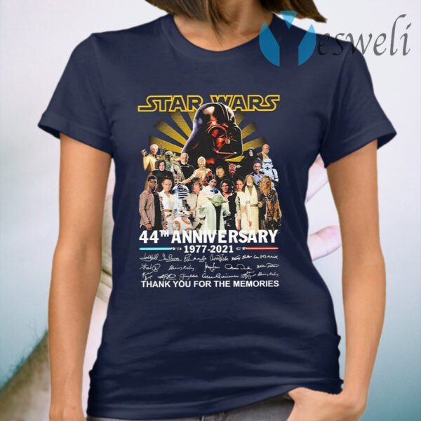 Star Wars 44th anniversary 1977 2021 thank you for the memories signatures T-Shirt