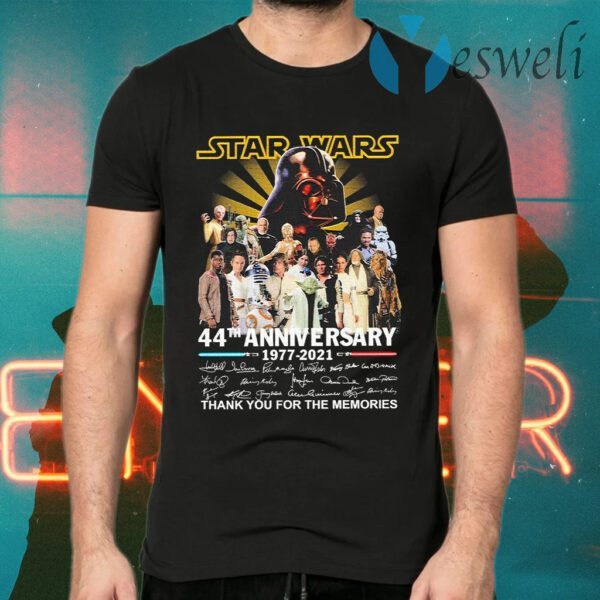 Star Wars 44th anniversary 1977 2021 thank you for the memories signatures T-Shirts