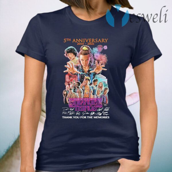 Stranger Things 5th anniversary 2016 2021 thank you T-Shirt