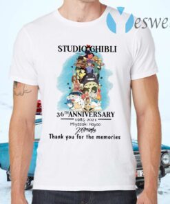 Studio Ghibli 36th Anniversary 1985 2021 Thank You For The Memories Signature T-Shirts