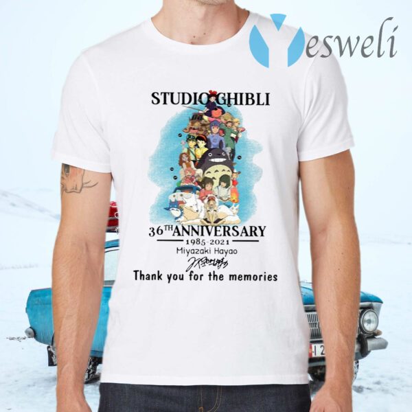 Studio Ghibli 36th Anniversary 1985 2021 Thank You For The Memories Signature T-Shirts