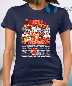 The Cleveland Browns 75th anniversary 1946 2021 thank you for the memories T-Shirt