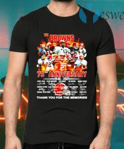The Cleveland Browns 75th anniversary 1946 2021 thank you for the memories T-Shirts