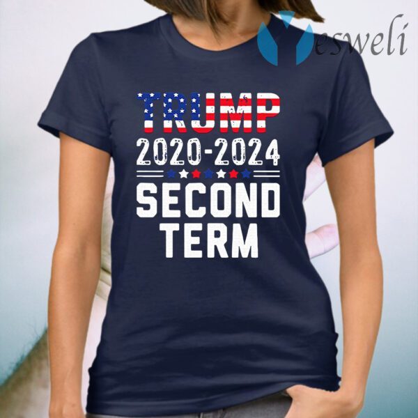 Trump 2020-2024 Second Term American Flag T-Shirt