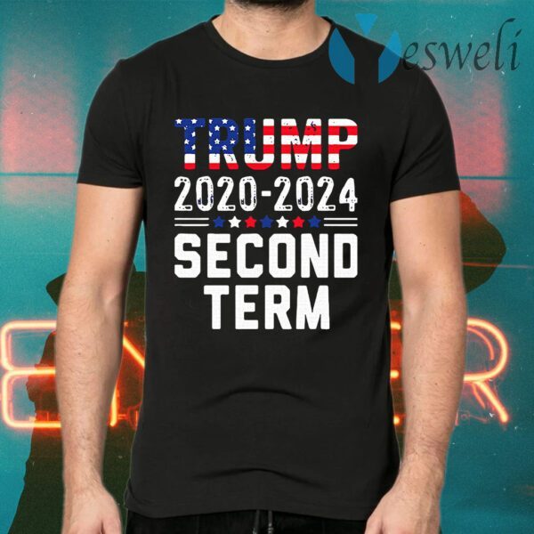 Trump 2020-2024 Second Term American Flag T-Shirts