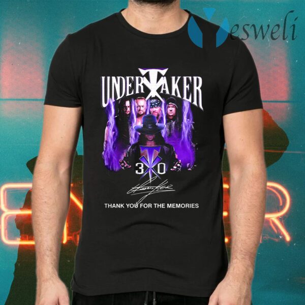 Undertaker 30 thank you for the memories signature T-Shirts