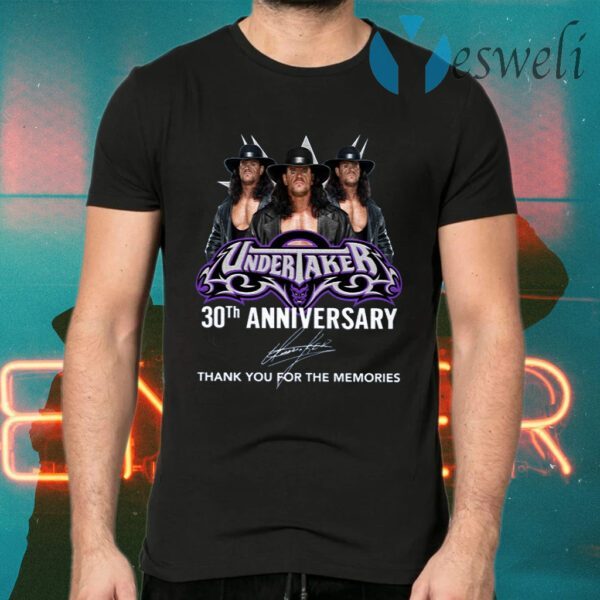 Undertaker 30th Anniversary Thank You For The Memories T-Shirts