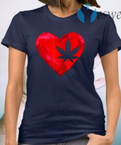 Weed Heart Silhouette Valentine's Day T-Shirt