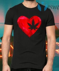 Weed Heart Silhouette Valentine's Day T-Shirts