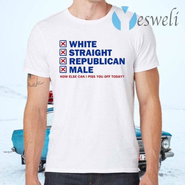 White Straight Republican Male Funny T-Shirts