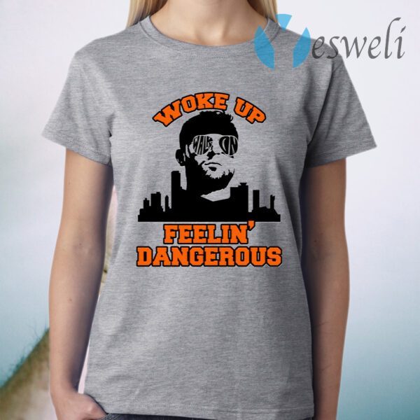 Woke Up Dangerous Cleveland Funny Football T-Shirt