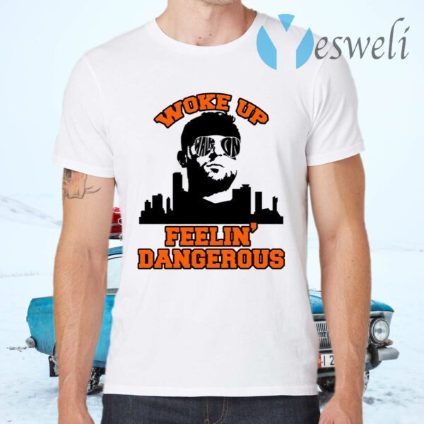 Woke Up Dangerous Cleveland Funny Football T-Shirts