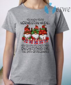 You Know You’re Norwegian When God Jul You Celebrate Christmas T-Shirt
