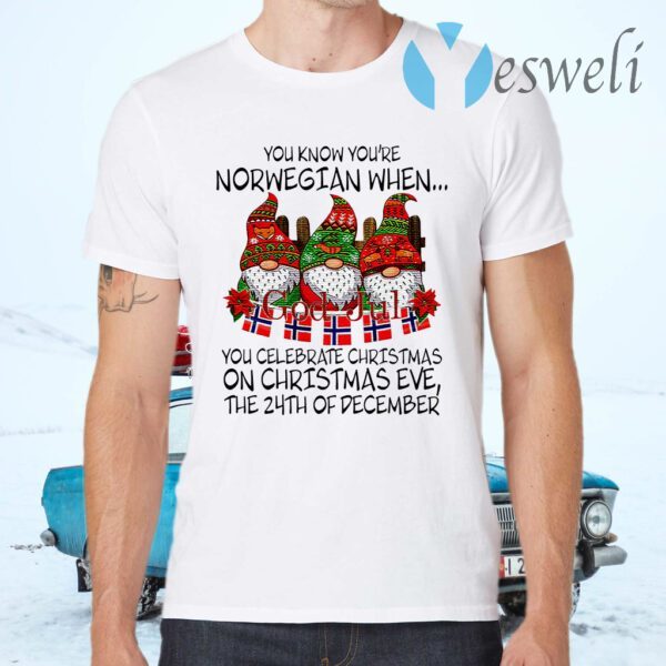 You Know You’re Norwegian When God Jul You Celebrate Christmas T-Shirts