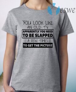 You Look Like An Old Tv Apparently You Need To Be Slapped A Few Times To Get The Picture T-Shirt
