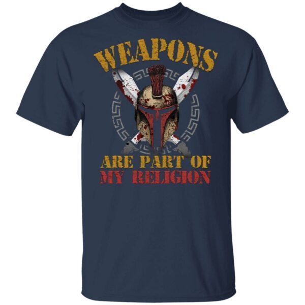 Weapons Are Part Of My Religion Spartan Knight’s Helmet And Swords T-Shirt