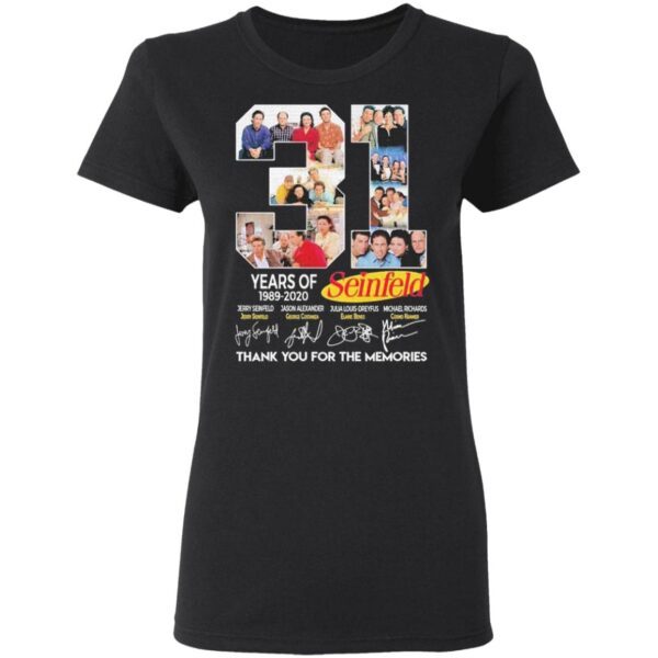 31 years of 1989 2020 Seinfeld thank you for the memories signatures T-Shirt