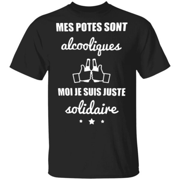 Mes Potes Sont Alcooliques Moi Je Suis Juste Solidaire T-Shirt