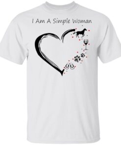 I’m A Simple Woman Flip Flops Dog Wine Horse T-Shirt