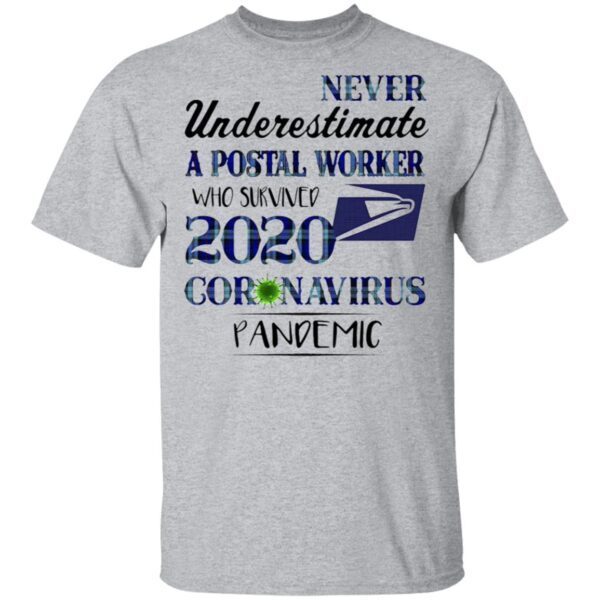 Never Underestimate A Postal Worker Who Survived 2020 Coronavirus Pandemic T-Shirt