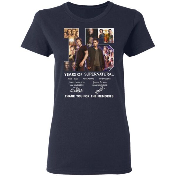 15 Years Of Supernatural 2005 2020 Thank You For The Memories Signature T-Shirt