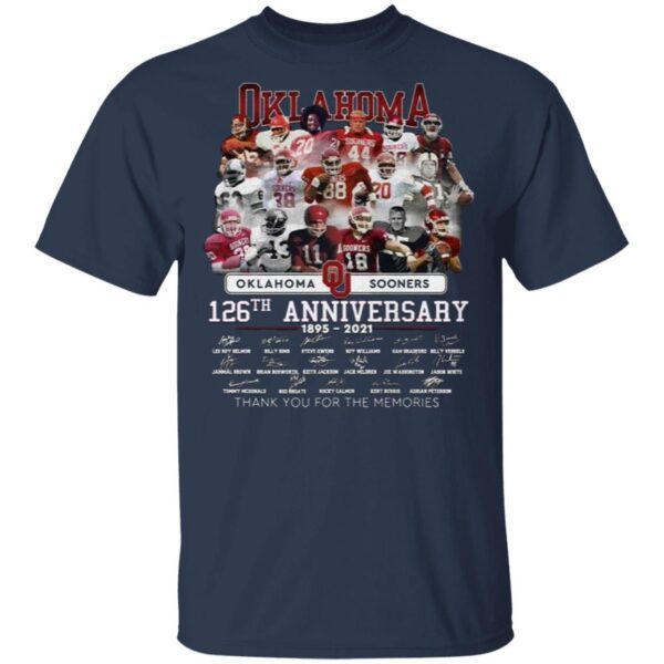 Premium Oklahoma Sooners 126th Anniversary 1895-2021 Signatures T-Shirt