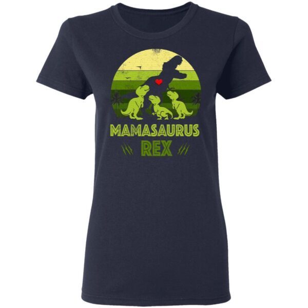 Vintage Retro 3 Kids Mamasaurus Dinosaur Mothers Day Gift T-Shirt
